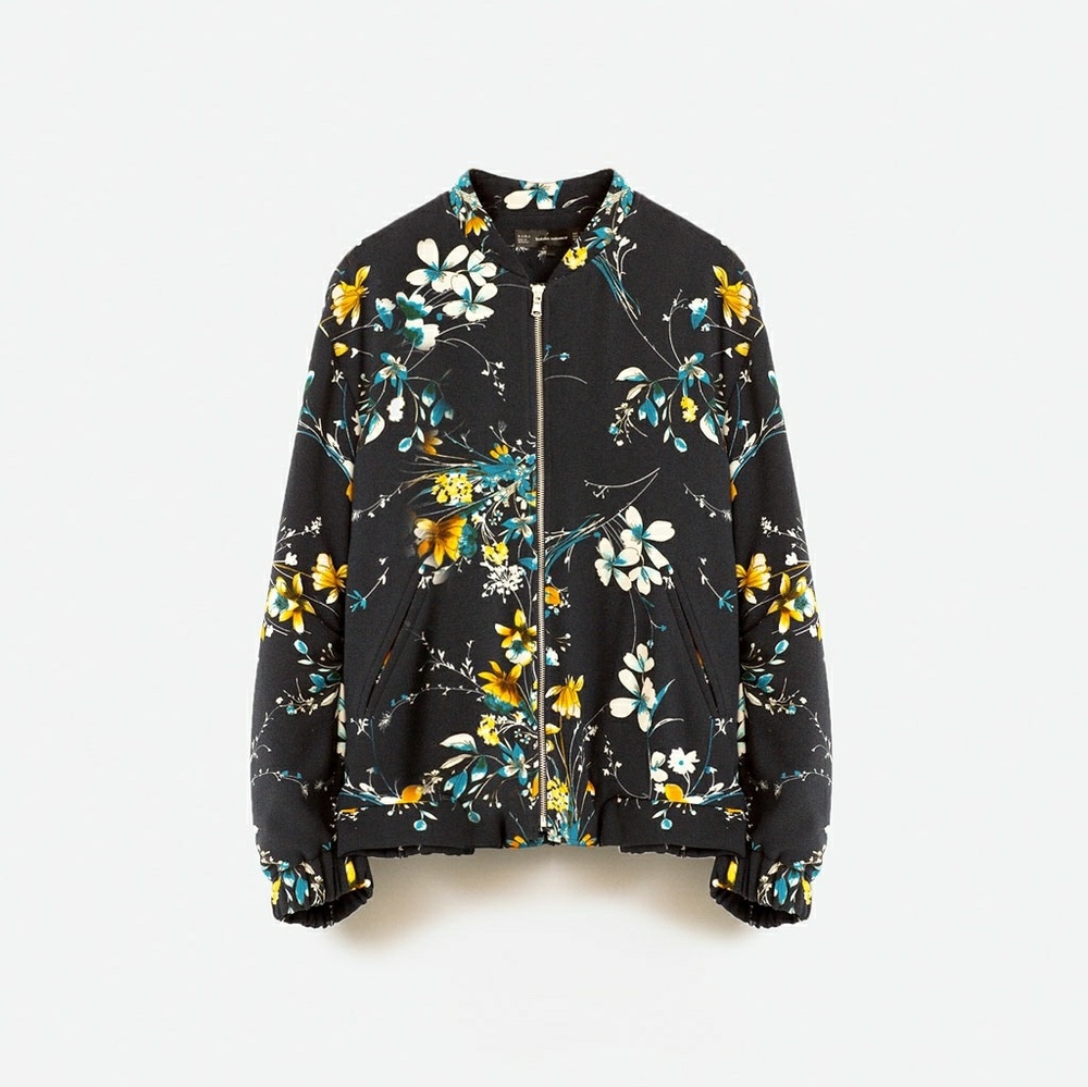 Quilted Floral Bomber Jacket